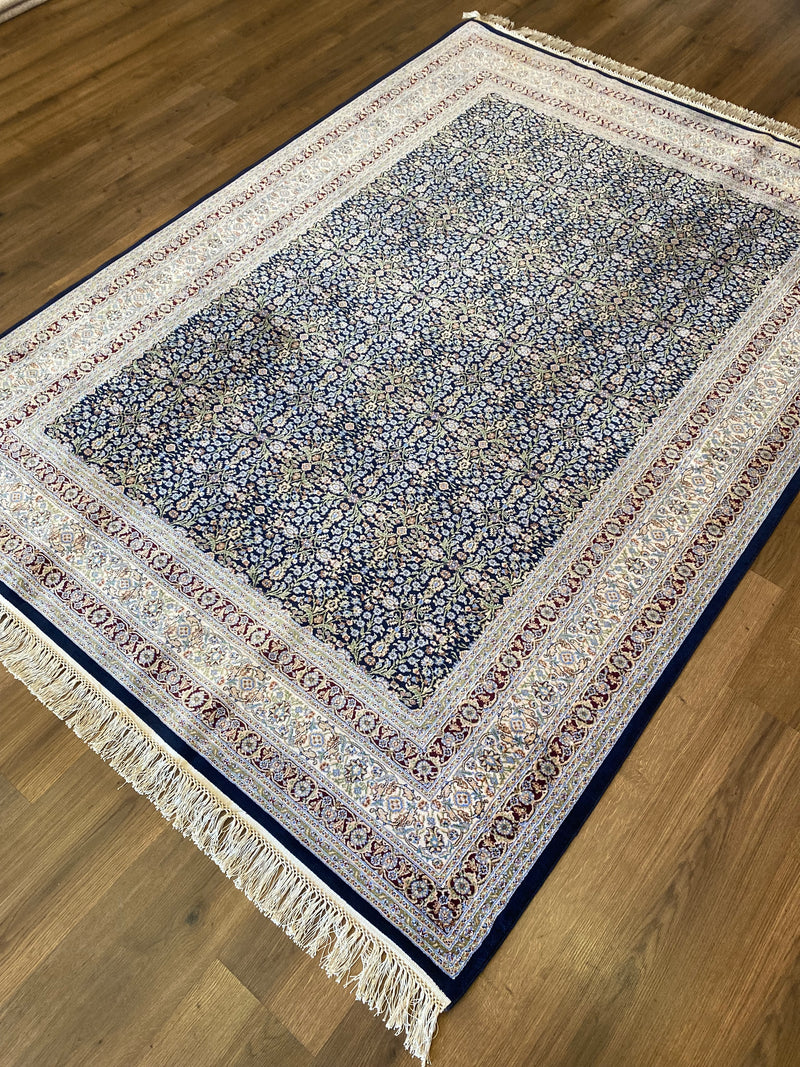 SÜMER  LACİVERT BORDO YEDİ DAĞIN ÇİÇEĞİ SALON HALISI